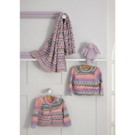 James C Brett | JB746 Baby Cardigan, Jumper & Blanket Double Knit Pattern