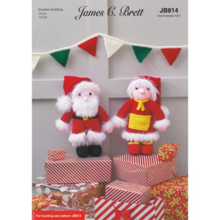 James C Brett | JB814 Christmas Mr & Mrs Claus Toy Double Knit Pattern