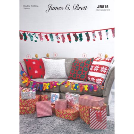 James C Brett | JB815 Christmas Advent Calender & Cushion Covers Double Knit Pattern
