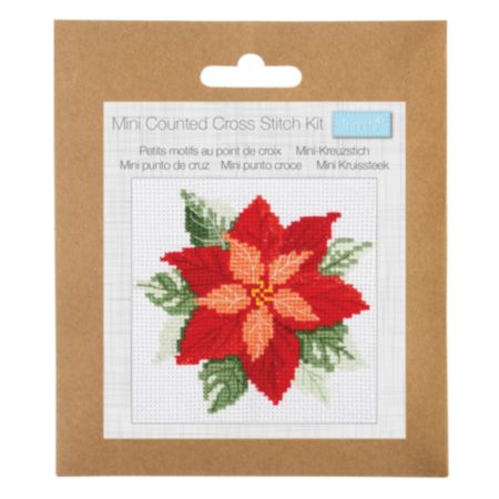 Counted Cross Stitch Kit (Mini) - Poinsettia