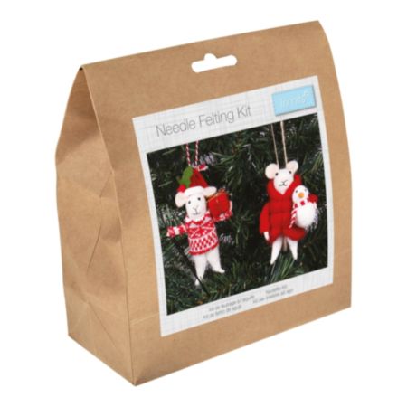 Needle Felting Kit - Mice Friends Duo