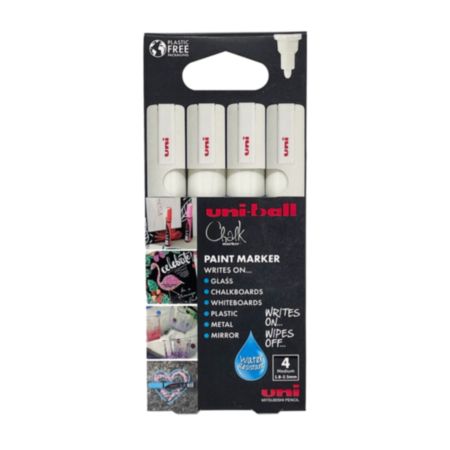 uni® Chalk Markers - White (4 Pack)