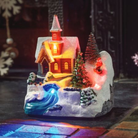 Candy Tree Snow Scene Christmas Ornament - 14 x 11cm