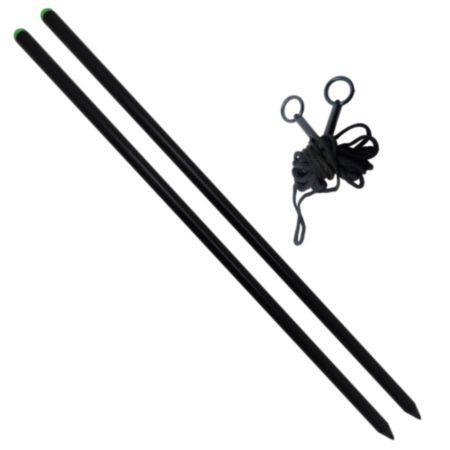 Carp On Distance Sticks - Black with Lumi Caps (2 x 60cm)