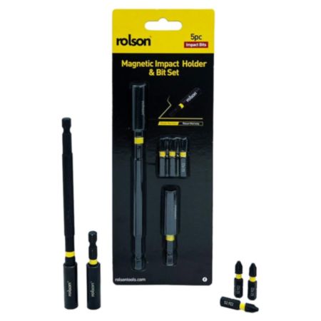Rolson 5 Piece Magnetic Impact Holder & Bit Set