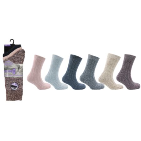 Prohike Ladies Cushion Sole Wool Socks - Assorted (3 Pack)