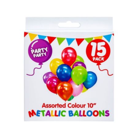 Metallic Balloons - 10" (15 Pack)