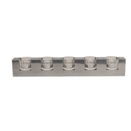 5 Tealight Holder Silver - 40 x 5.5 x 6cm