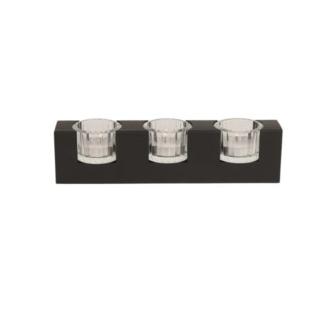Triple Tealight Holder Black - 25cm