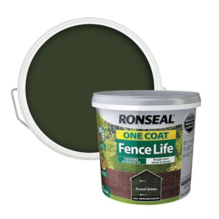 Ronseal 1 Coat Fencelife Paint Forest Green 5L 