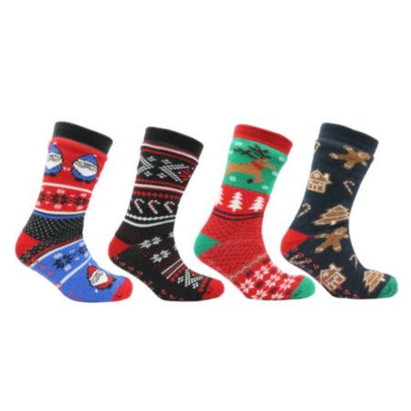 Heat Machine Mens Christmas Fur Lined Socks - Assorted (1 Pack)