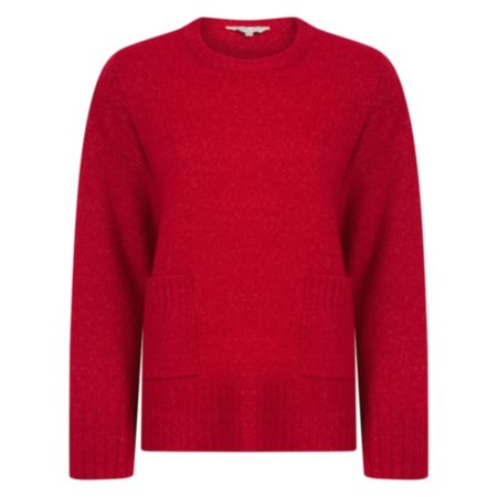 Amara Reya Splish Ladies Patch Pocket Jumper Red/Irish Cream