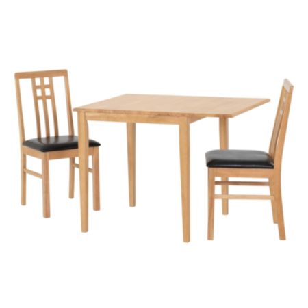 Vienna Medium Oak Drop Leaf Dining Set with 2 Chairs