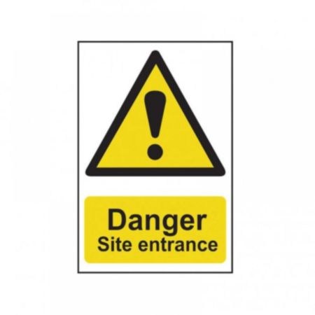 Danger Site Entrance' Sign, Self-Adhesive Semi-Rigid PVC (400mm x 600mm)