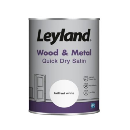 Leyland® Wood & Metal Quick Dry Satin (1.25L) - Brilliant White