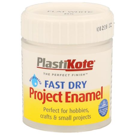 Plastikote Fast Dry Enamel Flat White Paint 59ml