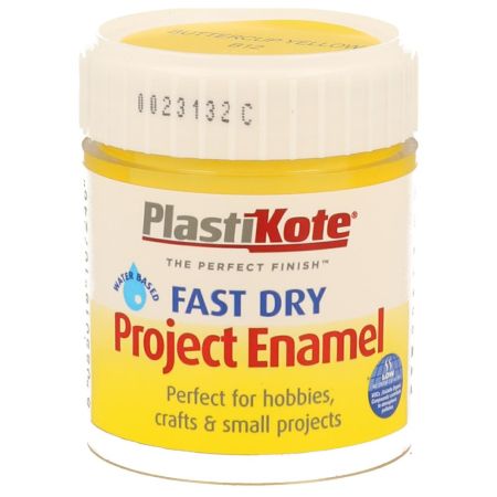 Plastikote Fast Dry Enamel Buttercup Yellow Paint 59ml