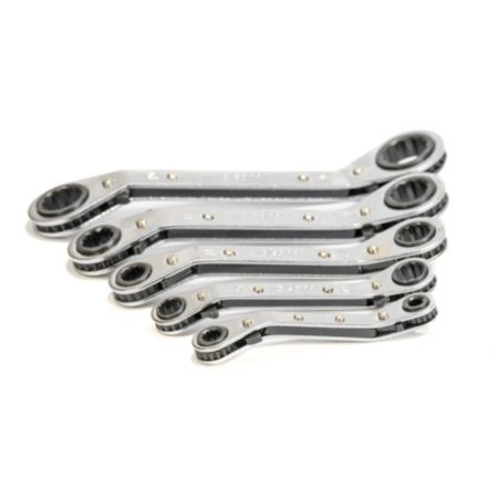 Rolson 5 Piece Offset Ratchet Ring Spanner Set