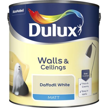 Dulux Matt Daffodil White Paint 2.5L