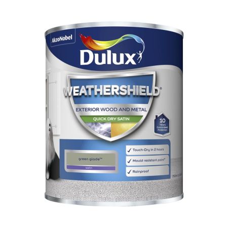 Dulux Weathershield Quick Dry Satin Paint Green Glade 750ml