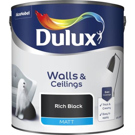 Dulux Matt Rich Black Paint 2.5L