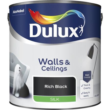 Dulux Silk Rich Black Paint 2.5L
