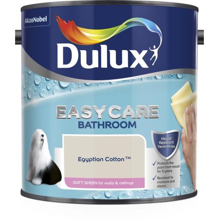 Dulux Easy Care Bathroom Soft Sheen Paint Egyptian Cotton 2.5L