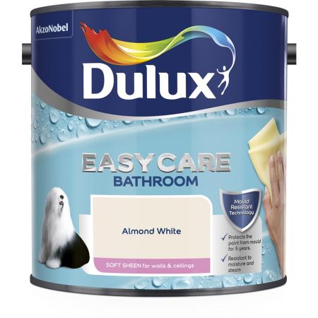Dulux Easy Care Bathroom Soft Sheen Paint Almond White 2.5L