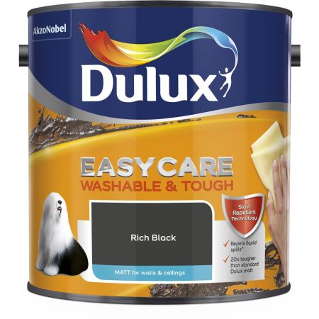 Dulux Easycare Washable & Tough Matt Paint Rich Black 2.5L