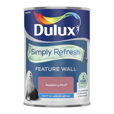Dulux Simply Refresh One Coat Feature Wall Paint Raspberry Diva 1.25L
