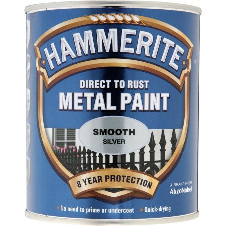 Hammerite Metal Paint Smooth Silver 750ml