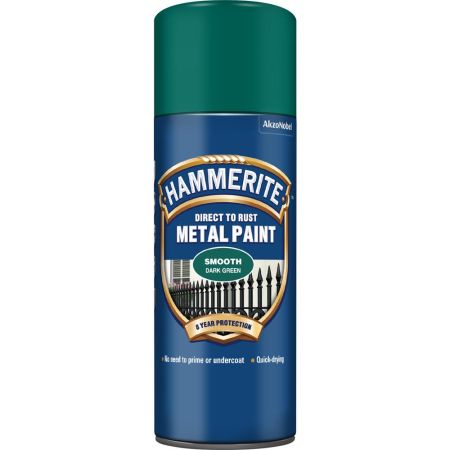 Hammerite Metal Paint Smooth Dark Green Aerosol 400ml
