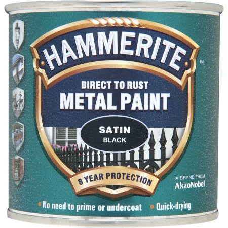 Hammerite Metal Paint Satin Black 250ml