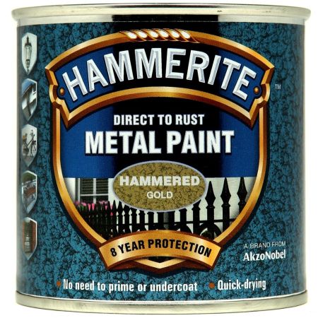 Hammerite Metal Paint Hammered Gold 250ml
