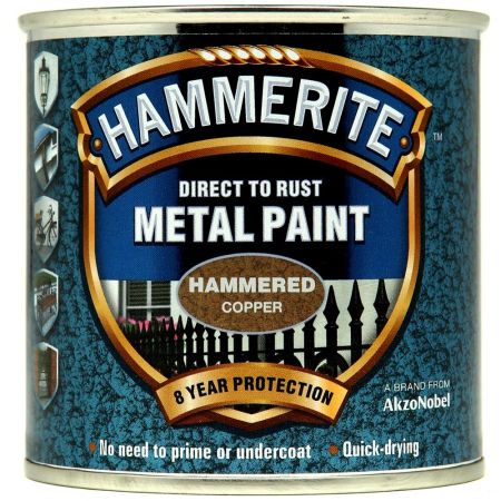 Hammerite Metal Paint Hammered Copper 250ml