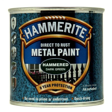 Hammerite Metal Paint Hammered Dark Green 250ml