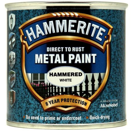 Hammerite Metal Paint Hammered White 250ml