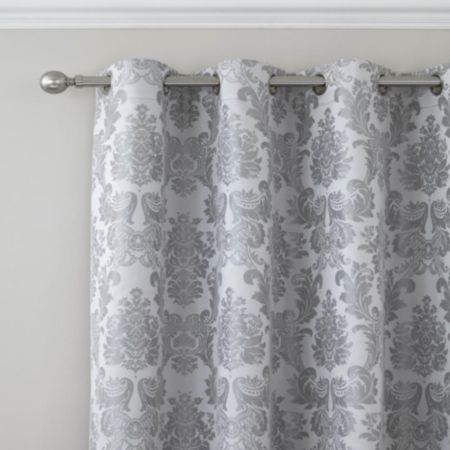 Catherine Lansfield Damask Jacquard Lined Eyelet Curtains