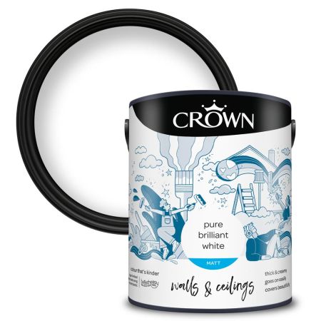 Crown Matt Emulsion Paint Brilliant White 5L