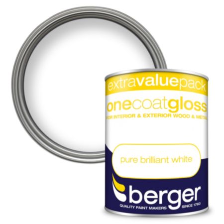 Berger One Coat Gloss Pure Brillaint White 1.25L