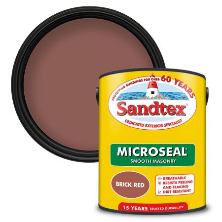 Sandtex Microseal Smooth Masonry Paint Brick Red 5L