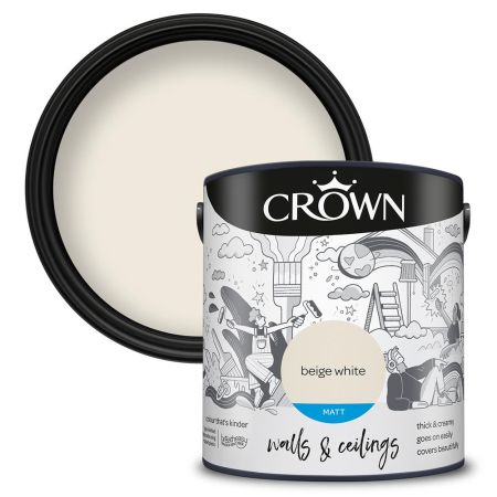 Crown Matt Emulsion Paint Beige White 2.5L