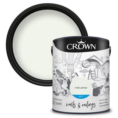 Crown Matt Emulsion Paint Milk White 5L