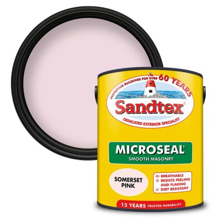 Sandtex Microseal Smooth Masonry Paint Somerset Pink 5L