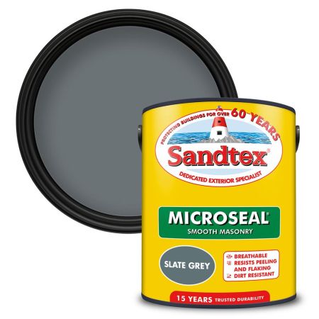 Sandtex Microseal Smooth Masonry Paint Slate Grey 5L