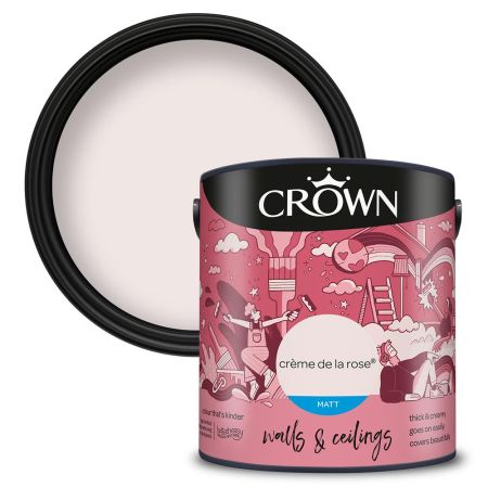 Crown Matt Emulsion Paint Crème De La Rose 2.5L