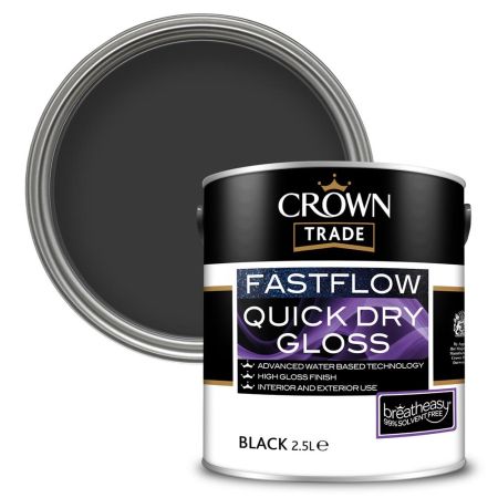 Crown Trade Fastflow Quick Dry Gloss Black 2.5L