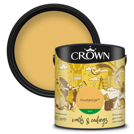 Crown Silk Emulsion Paint Mustard Jar 2.5L