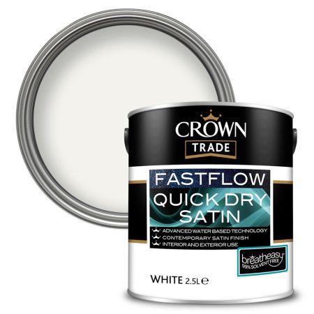 Crown Trade Fastflow Quick Dry Satin White 2.5L