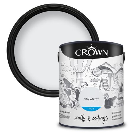 Crown Matt Emulsion Paint Clay White 5L